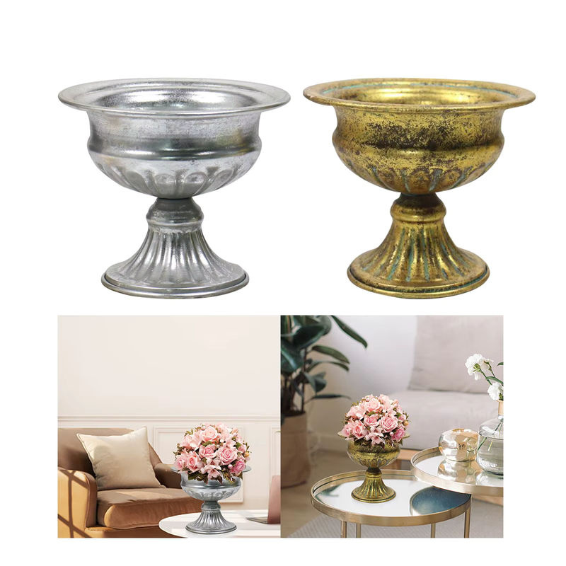 Kesoto Vintage Vase aus Metall in Gold für Hochzeit und Blumenarrangements - Bild 3
