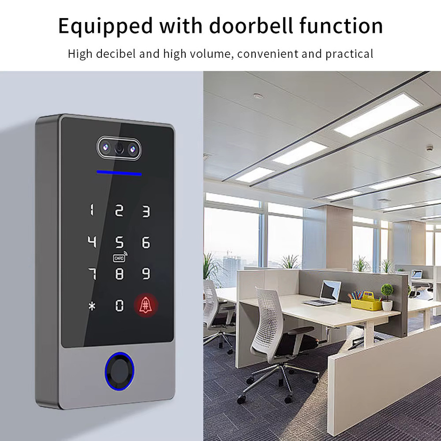 Ttlock Biometrisches Zeiterfassungssystem mit Gesichtserkennung und Fingerabdruck in Schwarz - Bild 3