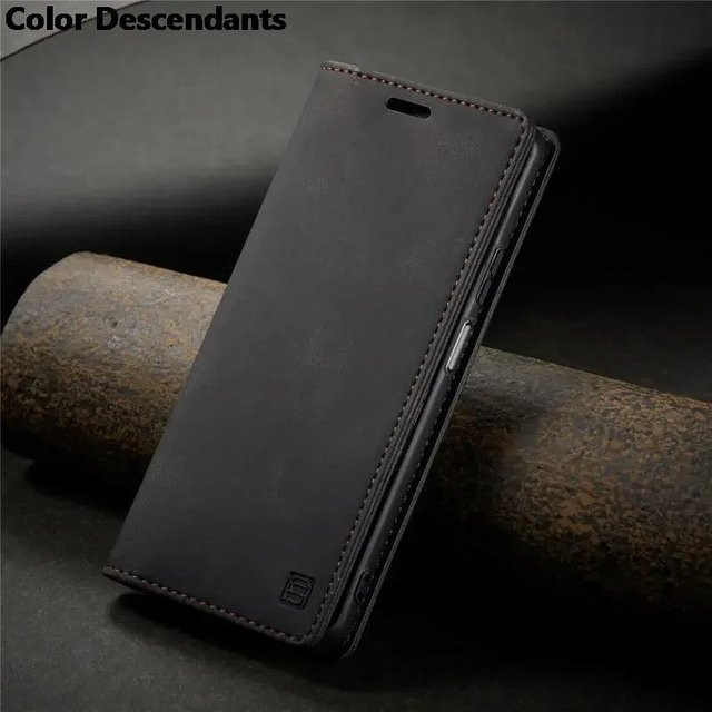 RFID Leder Flip Hülle mit Magnetverschluss und NFC-Schutz für Samsung Galaxy A-Serie in Schwarz - Bild 1