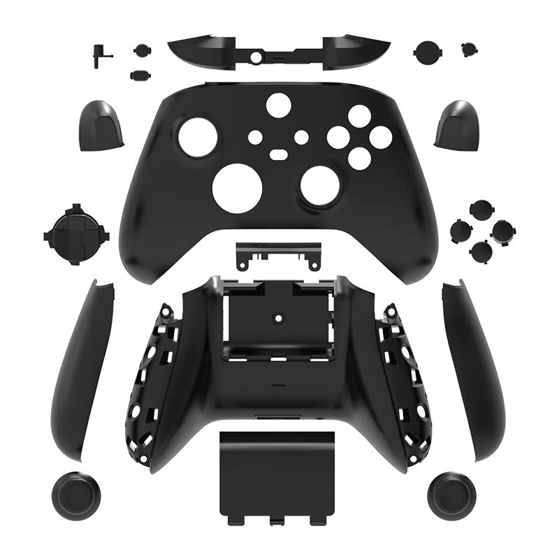 DATA FROG Komplettset Gehäuseschale für Xbox Series X S Controller in Schwarz als DIY Ersatzteil für die vordere und hintere Abdeckung - Bild 2