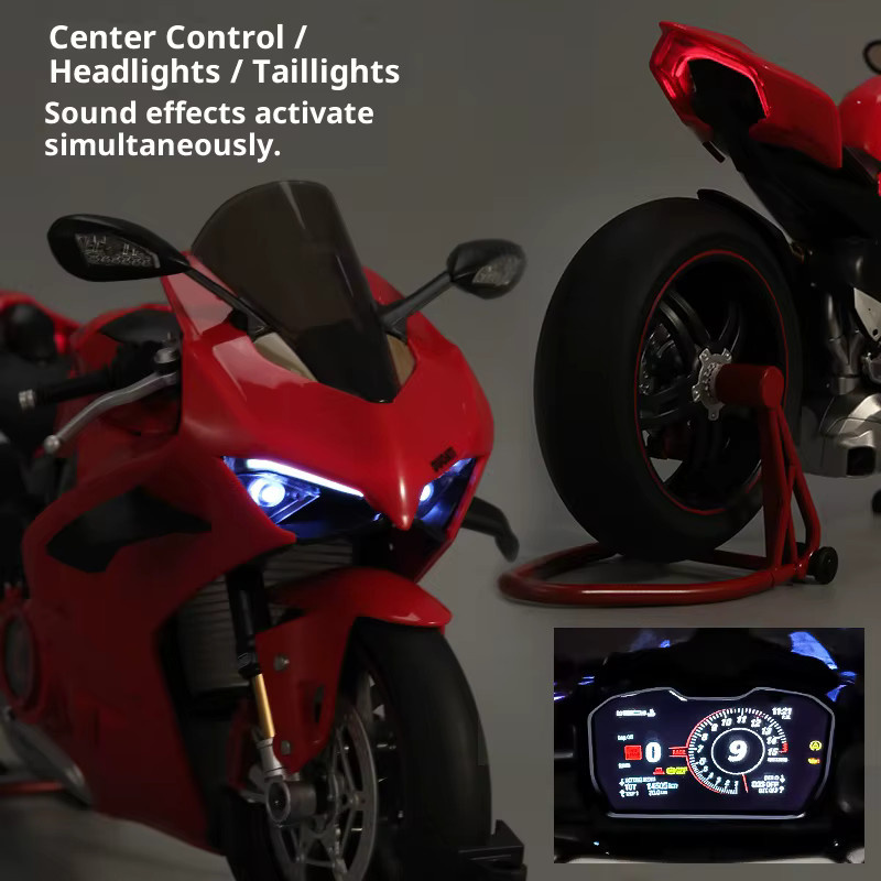 Maisto Ducati V4R Motorradmodell, Legierungsmotorrad-Figur, mit Zündfunktion - Bild 3