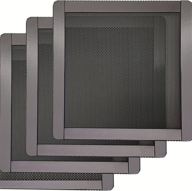 3er-Pack magnetische Staubfilter aus ultrafeinem PVC-Netz für PC-Computergehäuse in Schwarz - Bild 1