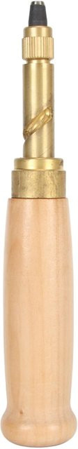 GoolRC Japanische Schraublochstanze aus Messing mit Holzgriff, verstellbar und kraftsparend, inklusive 5 Spitzen, Farbe: Beige/Gold - Bild 1