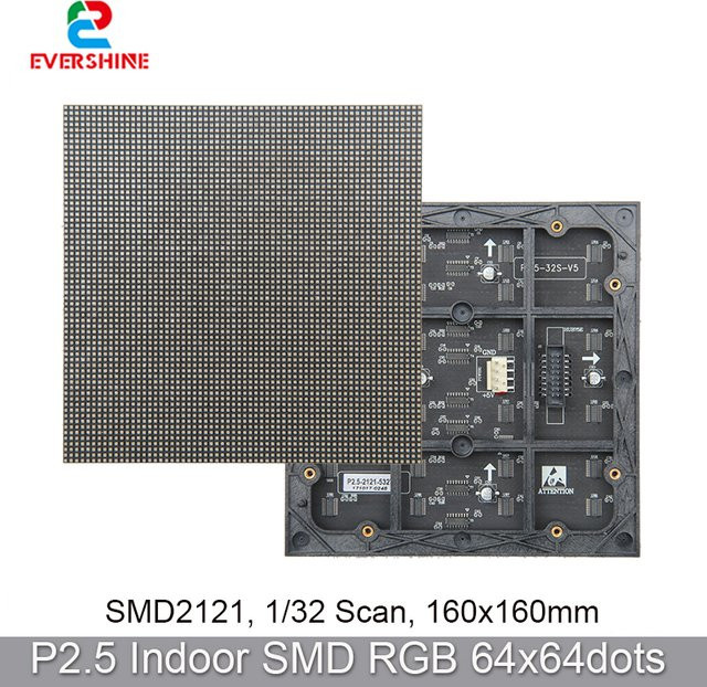 EVERSHINE P2.5 SMD2121 RGB Vollfarb-LED-Panel-Modul für den Innenbereich in Schwarz und Multicolour - Bild 1