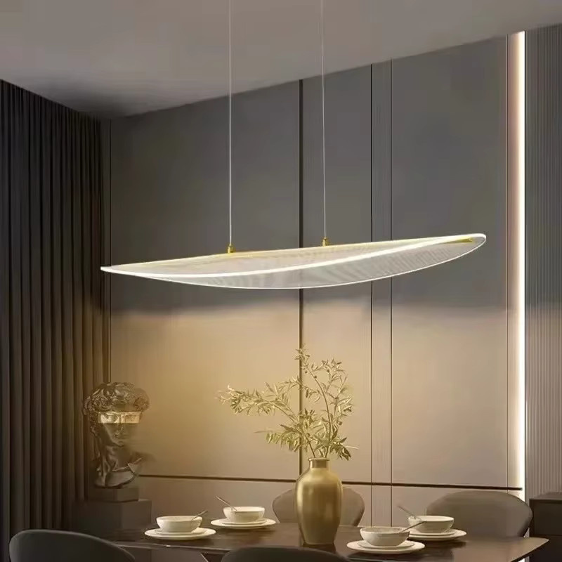 Moderne geschwungene LED-Pendelleuchte von YongYing Lumin in Weiß für Esszimmer, Küche oder Büro - Bild 2