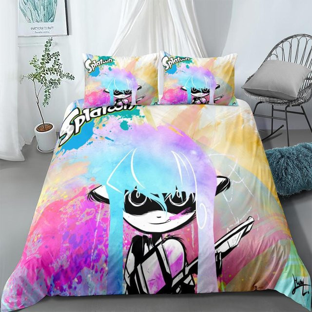 Splatoon Bettwäsche-Set Allbestart für Kinder mit Dinosaurier-Motiv, Multicolor, B/H: 135 x 200 cm - Bild 1