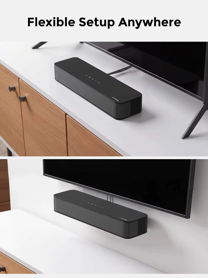 ULTIMEA 2.1-Kanal Kompakte Soundbar in Schwarz mit App-Steuerung und integriertem 3-Zoll Subwoofer für TV und PC-Gaming, Breite: 120 cm - Bild 6