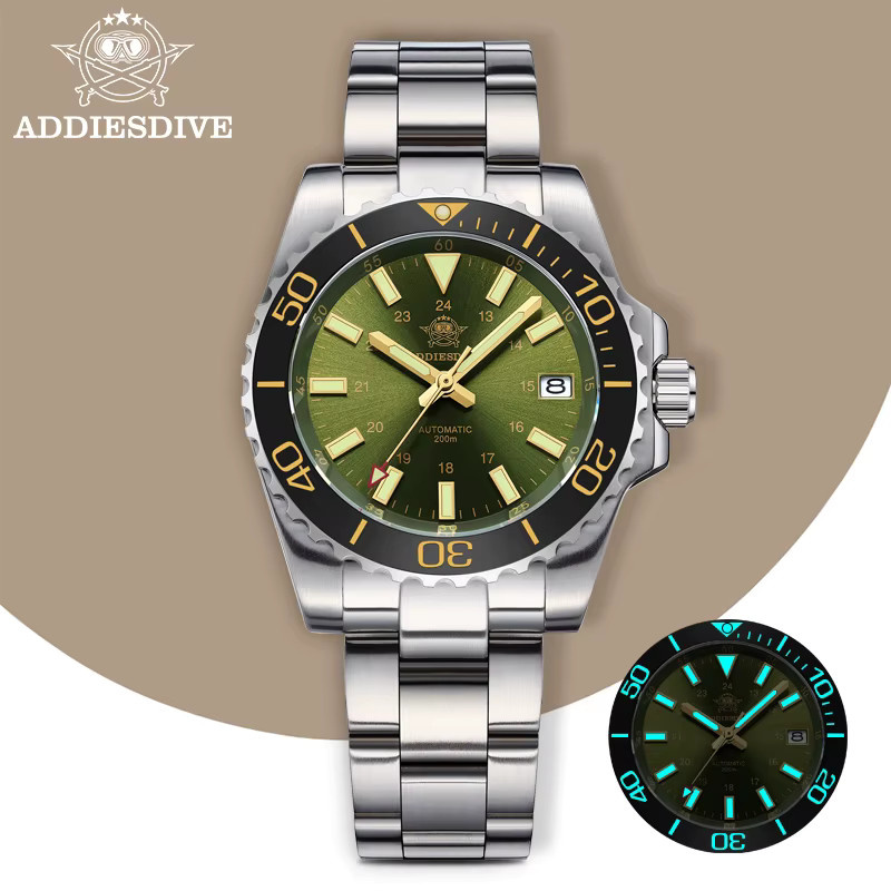 ADDIESDIVE Taucheruhr, Automatik, Edelstahl, Saphirglas, Keramik, Herren - Bild 5