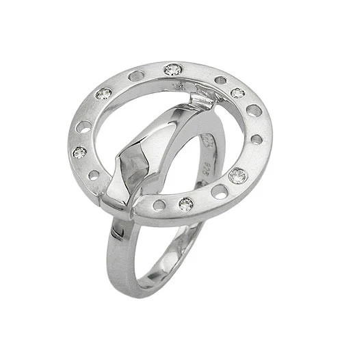 SIGO Ring 925 Silber, Zirkonia, rhodiniert, Ringgröße 56, Unisex - Bild 1