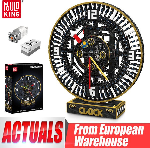 Mould King Technische Uhr, Motorisierte Mechanische Große Uhr, Baustein-Set - Bild 1
