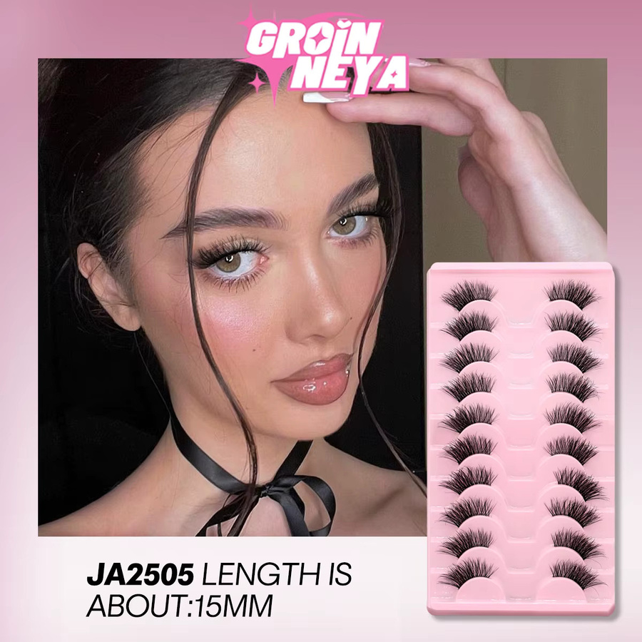 Groinneya Falsche Wimpern, Wispy Faux Nerz, Natürlich, Unisex - Bild 2