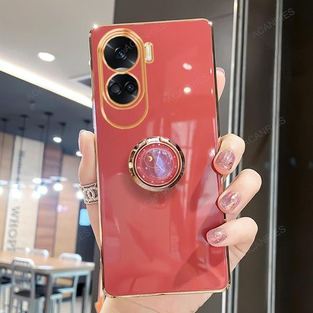 Luxus-Telefonhülle mit Ringhalter und Ständer für Huawei Honor 90 Lite 5G, Honor 70 Lite, Honor 70 und Honor 50 Pro aus weichem Silikon in verschiedenen Farben - Bild 1