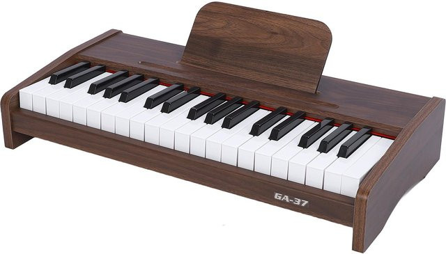 Fishine Elektrisches Keyboard mit 37 Tasten in Walnussmaserung und Schwarz für Anfänger und Fortgeschrittene - Bild 1