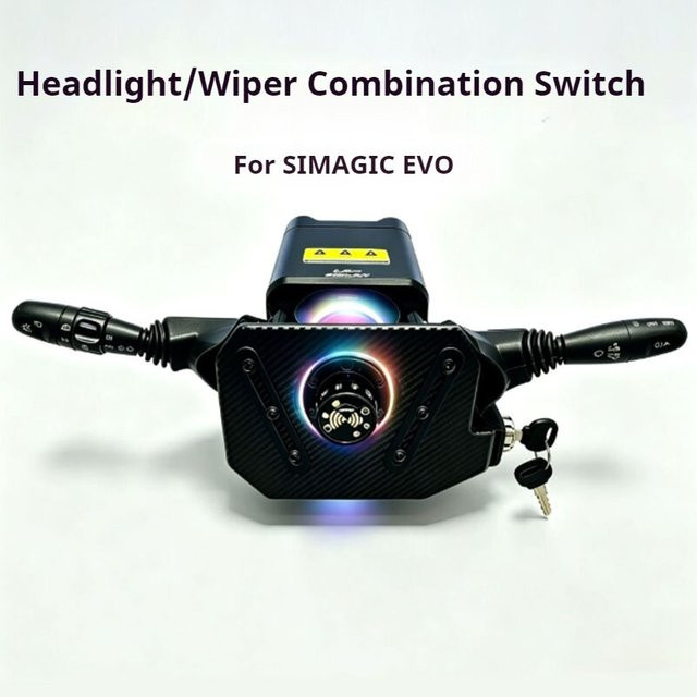 SIMAGIC Simulator-Rennspiel-Lenkrad in Schwarz mit Schlüsselstart, Blinker- und Wischerschalter für ETS2 und SIMAGIC Alpha EVO - Bild 1