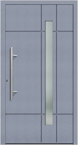 KNOCK Kunststoff-Haustür Terra grau mit Glaseinsatz und RC2 Schutz, B: 110 cm, H: 200 cm - Bild 1