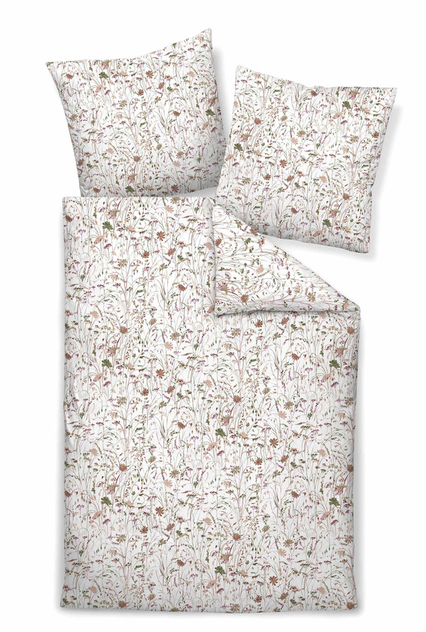 Janine Milano Mako-Satin Bettwäsche Gräser Halme sand mit Bettbezug und Kissenbezug, Farbe: sand, B/H: 155 x 220 cm, Kissen: 80 x 80 cm - Bild 1