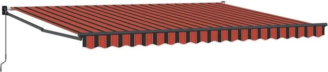 vidaXL Markise einziehbar mit Kurbel in Orange und Braun, B/T: 4,5 x 3,0 m, Aluminium und Polyester - Bild 1