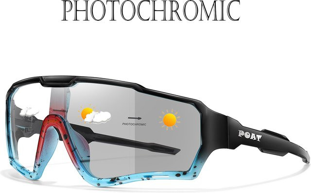POAT Sportsonnenbrille, Photochrome, Vollrand, Kunststoff, Schwarz, Unisex - Bild 1