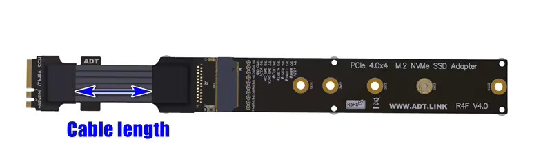 ADT-Link M.2 WiFi zu M.2 NVMe Riser-Kabel Gen4.0 Adapter, A.E Key Stecker-zu-Buchse Verlängerungskabel für M.2 NVMe M-Key SSD zu M2 WiFi Slot, Schwarz - Bild 2