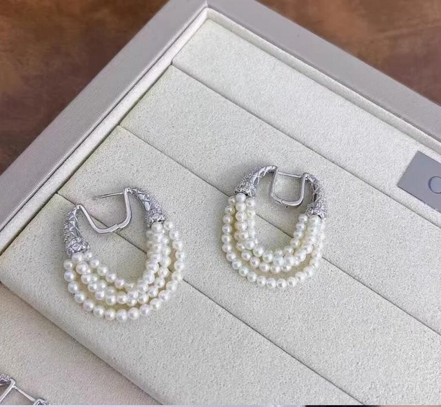Ohrring 925 Silber, weiße Muschelperlen, 3 mm, Unisex - Bild 1