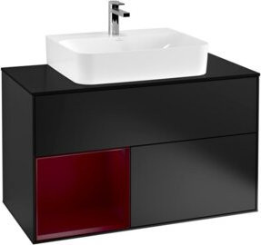 V&B Waschtischunterschrank Finion 100 Wandbeleuchtung in Blau Matt Lackiert B/T/H: 100 x 50,1 x 50,1 cm - Bild 1
