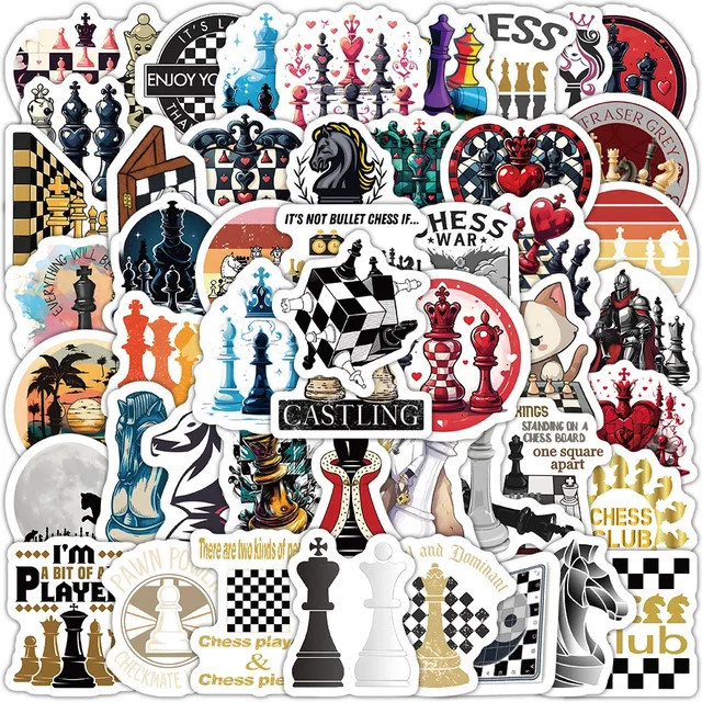 GOGOTU Schach Sport Cartoon Graffiti Aufkleber, 60-teiliges Set - Bild 1