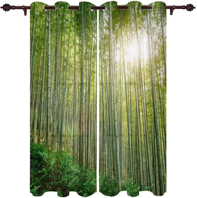 Binchi Outdoor Equipment Bambus-Fenstervorhang halbtransparent, Grün, Breite: 135 cm, Höhe: 60 cm - Bild 1