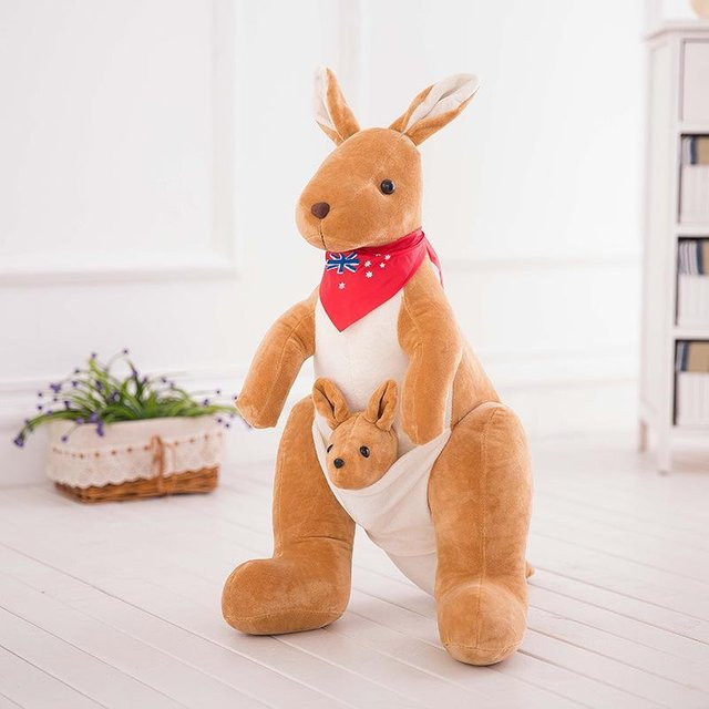 Känguru Mama mit Baby-Känguru, Plüschtier, Orange, ab 14 Jahren - Bild 1