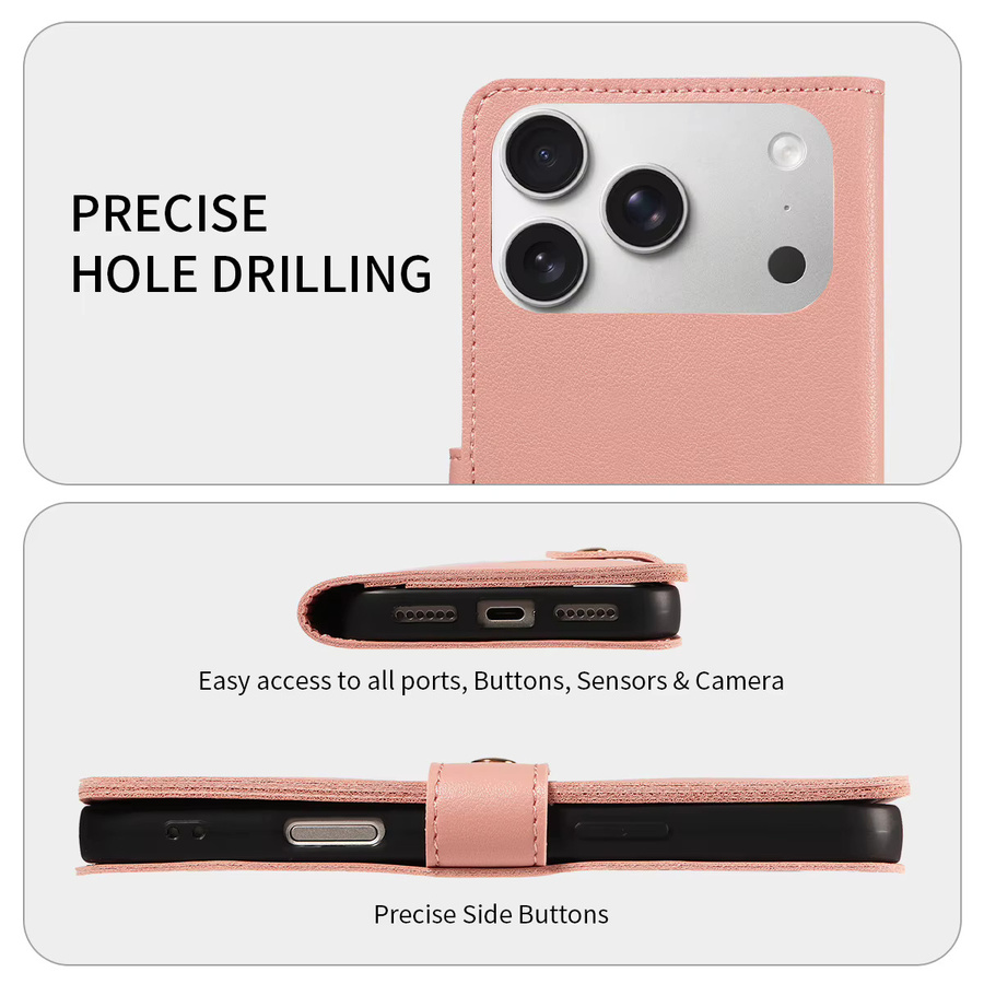 EAACAA Leder Wallet Handyhülle für Samsung Galaxy S25 S24 S23 S22 S21 S20 S10 S9 S8 Edge Plus FE Ultra Note20 in Beige und Pink - Bild 3