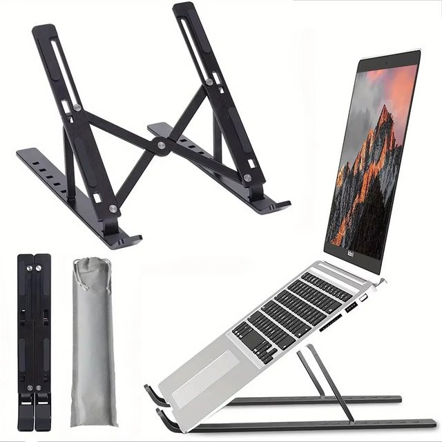 Faltbarer und höhenverstellbarer Laptop-Ständer in Weiß für 10-17 Zoll mit ergonomischem Design und verbesserter Kühlung - Bild 1