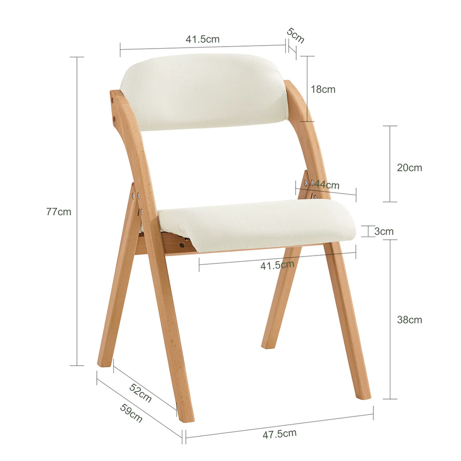 SoBuy FST92x2 Klappstuhl aus Holz mit Polsterung, 2er Set in Dunkelgrau, ergonomisch und platzsparend, B/T/H: 47,5 x 59 x 77 cm - Bild 2