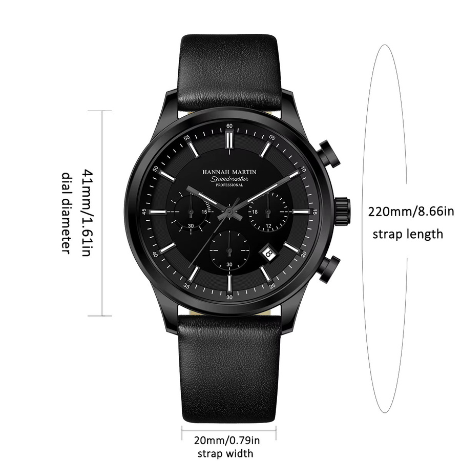 VA VA VOOM Armbanduhr, Quarz, Edelstahl, Leder, Schwarz, Herren - Bild 2