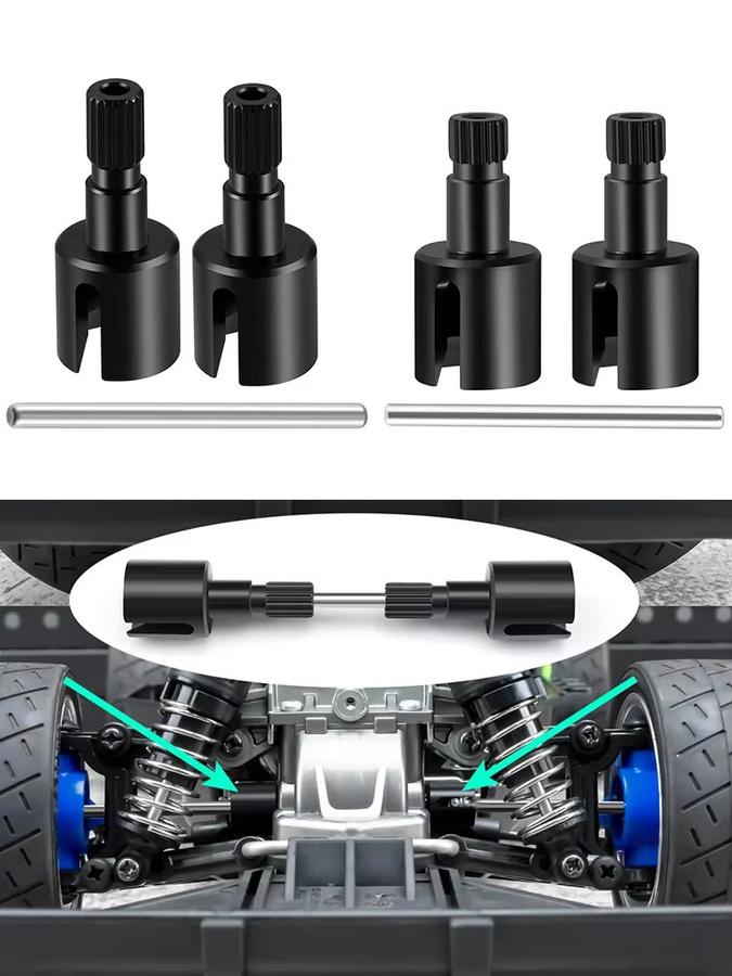 AXSPEED Stahl Diff Tasse Getriebe Joint Tasse, 2-teiliges Set, 1:10 - Bild 4
