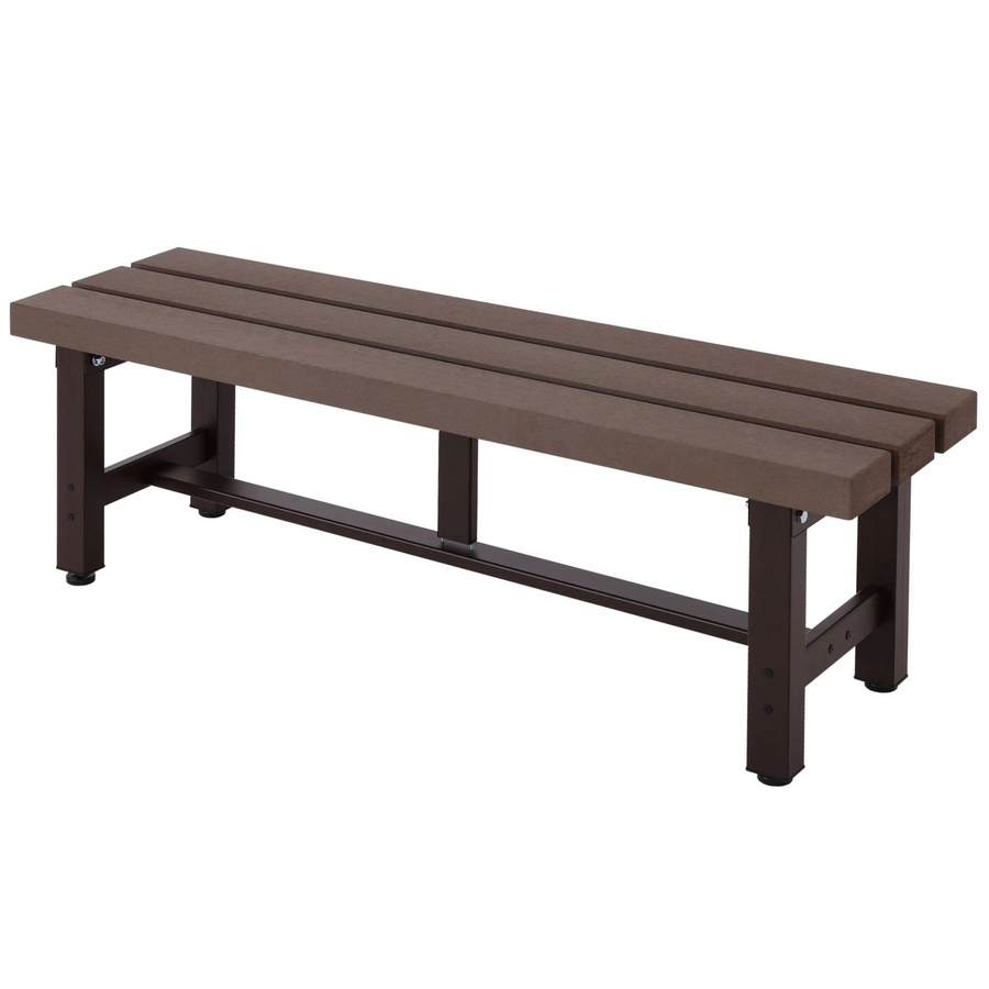 PROREGAL Gartenbank aus WPC und Aluminium in Braun, wetterfeste Parkbank für Garten und Balkon, H x B x T: 40 x 120 x 34 cm - Bild 2