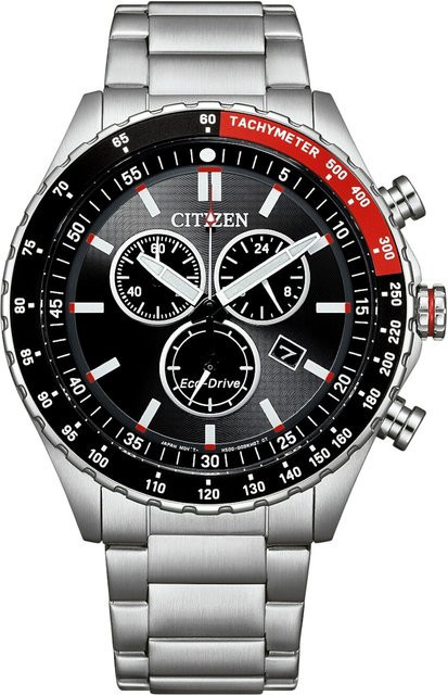 Citizen Chronograph, Solar, Edelstahl, Schwarz, 43 mm, Herren - Bild 1