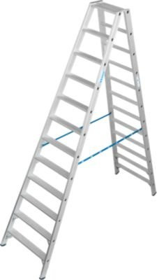 Krause STABILO Doppelleiter R13 mit 2x12 Stufen, Silber, Aluminium - Bild 1