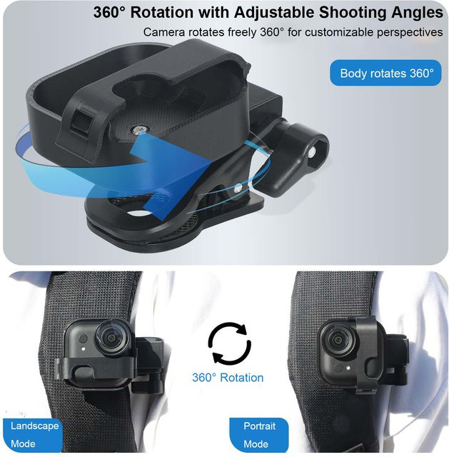 Insta360 Go Ultra Thumb Kamera Zubehör Set mit Rucksackgurten, Clip und Armband in Schwarz - Bild 1