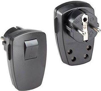 Bachmann Schutzkontakt-Winkelstecker Switch in Schwarz - Bild 1