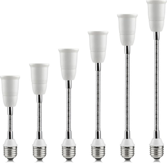 AIMENGTE Flexible E27 zu E27 LED Lampenfassung Verlängerung Konverter für 110V-220V, Länge: 20 cm - Bild 1
