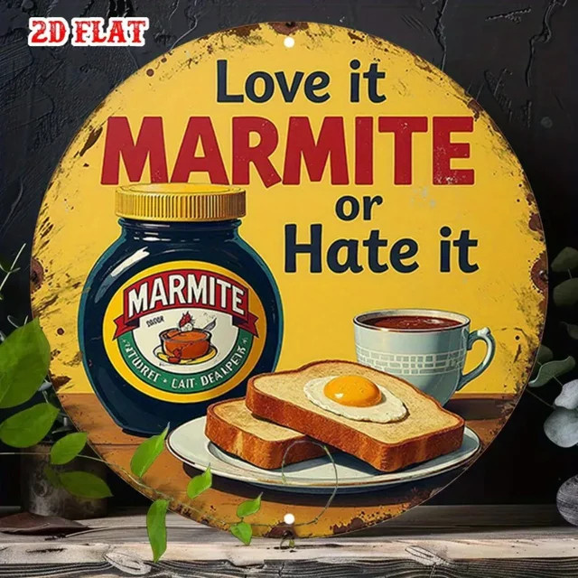 CIFBUY Vintage Marmite Metall-Wandschild Rund Retro Britische Pub-Dekoration Durchmesser: 20 cm - Bild 1