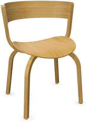 Thonet 404 F Stuhl aus lackierter Eiche in Braun mit Armlehnen - Bild 1