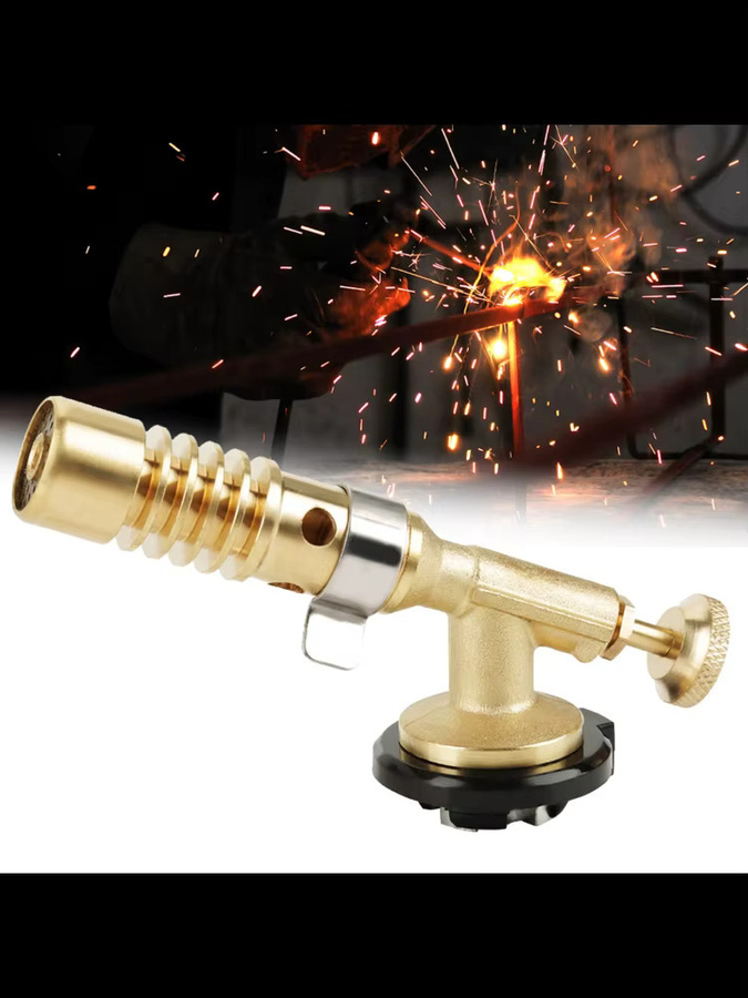 Qiilu Profi Gasbrenner aus Messing in Gold für Küche und Grillen - Bild 5