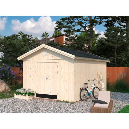 Palmako Elementhaus Martin Gartenhaus aus Fichtenholz mit Satteldach in Braun B/H/T: 367 x 296 x 502 cm - Bild 3