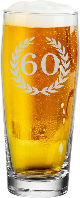 LUXENTU Willi Becher Bierglas mit Gravur 60. Jubiläum, transparent, 0,5 l - Bild 1