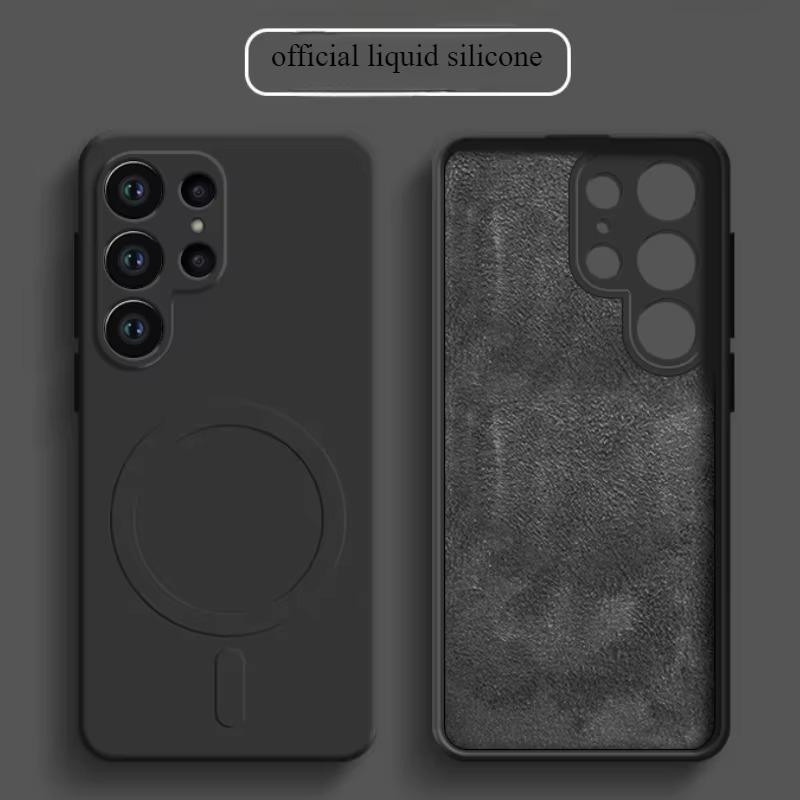 BEXFLOVE Magnetische Flüssigsilikon Hülle mit Linsenschutz für Samsung Galaxy S21 S22 S23 FE S24 Plus S2 Ultra S25 Plus und S2 Ultra - Bild 2