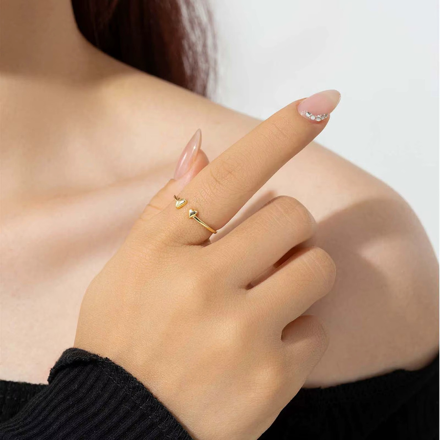 Andywen Ring, 925 Silber, Gold, Herz, Damen - Bild 2