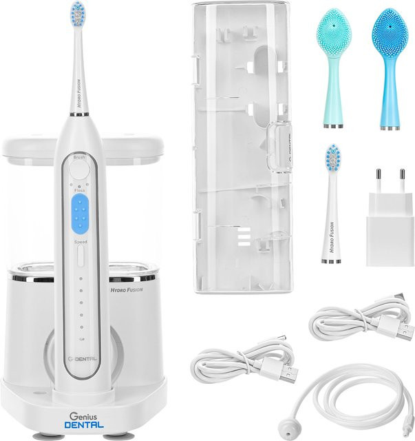 Genius Dental Hydro Fusion Elektrische 2 in 1-Zahnbürste, Weiß, Unisex - Bild 1