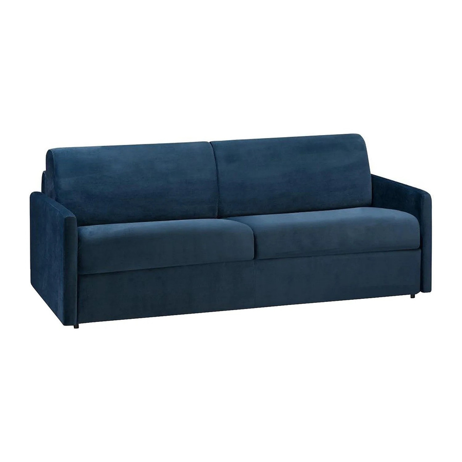 Vente-unique Schlafsofa Calife in Marineblau mit Samtbezug, Breite: 190 cm - Bild 2