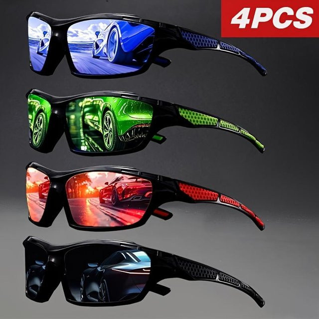 Yiran glasses Sportsonnenbrille, rechteckig, Vollrand, Kunststoff, black - Bild 1