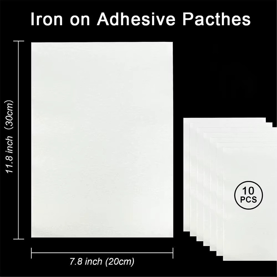 10 Stück selbstklebende Aufnäher zum Aufbügeln für Kleidung und Stoff, doppelseitige Transferpresse-Patches, B/H: 30 x 19,8 cm - Bild 2